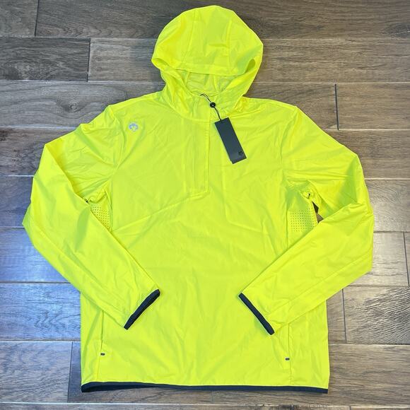 NWT Greyson Newago Pac Lite Men’s Small Windbreaker Jacket Stretch Radium Yellow - Picture 2 of 8